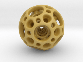Dodecahedron Nested Sphere ( Large ) in Tan Fine Detail Plastic