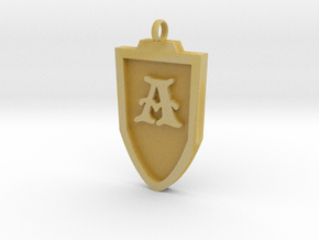 Medieval A Shield Pendant in Tan Fine Detail Plastic