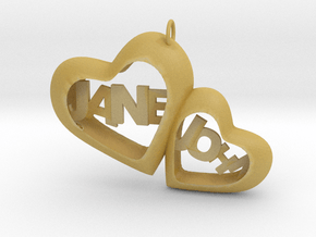Two heart together in Tan Fine Detail Plastic