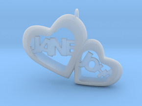 Two heart together in Clear Ultra Fine Detail Plastic