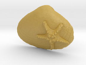 Seashell Pendant 1 in Tan Fine Detail Plastic