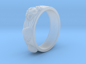 Sea Shell Ring 1 - US-Size 2 1/2 (13.61 mm) in Clear Ultra Fine Detail Plastic