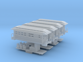 Z Scale Overton Passenger Cars in Clear Ultra Fine Detail Plastic
