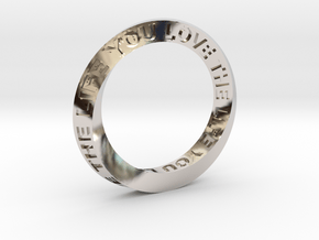 Live The Life You Love - Mobius Ring in Rhodium Plated Brass
