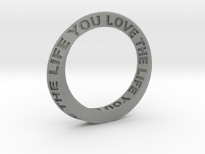 Live The Life You Love - Mobius Ring in Gray PA12