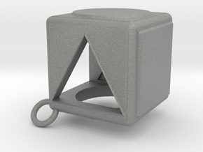 Shape Sorter Box Cube Pendant Keyring in Gray PA12