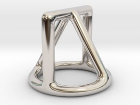 Shape Sorter Circle, Triangle Square Pendant in Rhodium Plated Brass