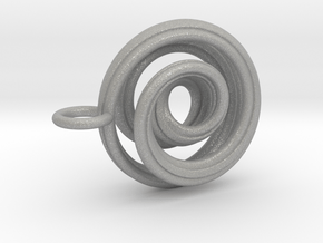 Single Strand Spiral Mobius Pendant in Aluminum