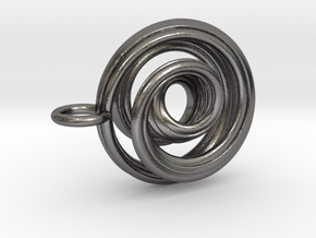 Single Strand Spiral Mobius Pendant in Processed Stainless Steel 17-4PH (BJT)