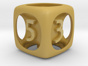 Fred's D6 6-sided Die  in Tan Fine Detail Plastic