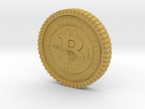 Bitcoin high detail in Tan Fine Detail Plastic