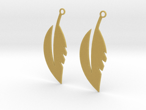 Feather Earrings in Tan Fine Detail Plastic