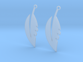 Feather Earrings in Clear Ultra Fine Detail Plastic