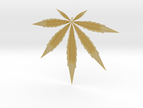 Cannabis Pendant in Tan Fine Detail Plastic