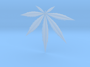 Cannabis Pendant in Clear Ultra Fine Detail Plastic