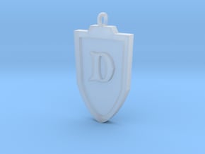 Medieval D Shield Pendant in Clear Ultra Fine Detail Plastic