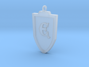 Medieval E Shield Pendant in Clear Ultra Fine Detail Plastic