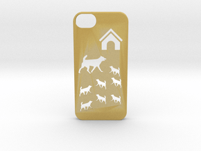 Iphone 5/5s dogs case in Tan Fine Detail Plastic