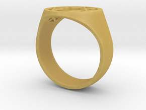 Enneagram Ring - Thick Band - Size 11 in Tan Fine Detail Plastic