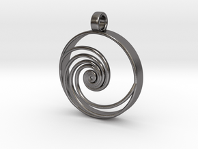 Pendant for Misfit Shine - Phi Wave in Processed Stainless Steel 17-4PH (BJT)