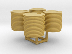N scale 500-gallon water tank (set of 4) in Tan Fine Detail Plastic
