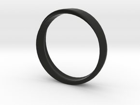 Mobius Ring with Groove Size US 9.75 in Black Premium Versatile Plastic