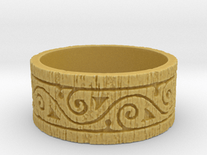 Weathered Wood Tribal Ring in Tan Fine Detail Plastic