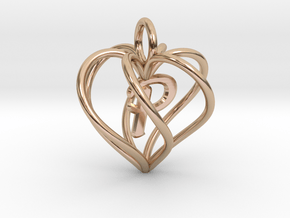 My Heart is Yours pendant, Initial P in 9K Rose Gold 