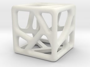 Voronoi Cube Pendant | 10mm in Accura Xtreme 200