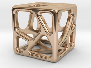 Voronoi Cube Pendant | 10mm in 9K Rose Gold 