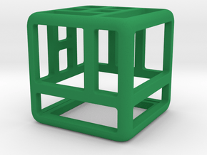 D6 Hollow Block Balanced Dice | Count the Holes in Green Smooth Versatile Plastic