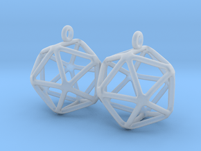 Icosahedron Earring in Clear Ultra Fine Detail Plastic