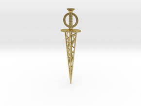 Myst Riven Moiety Dagger Pendant in Natural Brass