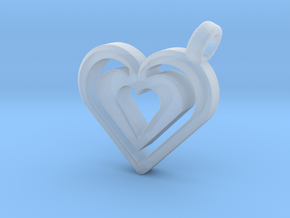 Enjoined Hearts Pendant in Clear Ultra Fine Detail Plastic