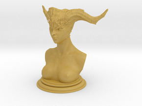Demon head bust 02 in Tan Fine Detail Plastic