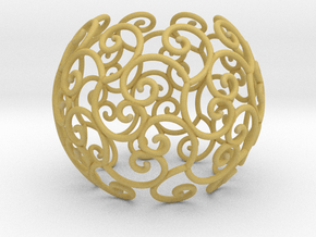 Triskel celtic sphere 1 (2,8) in Tan Fine Detail Plastic