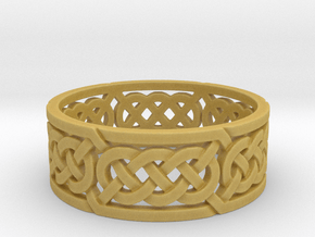 Celtic Treble Knot Ring in Tan Fine Detail Plastic