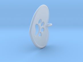 Pawprint pendant in Clear Ultra Fine Detail Plastic