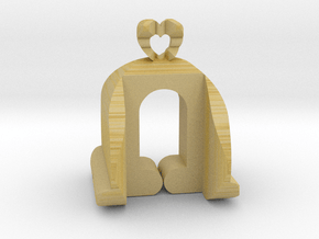 I♥U Shape 2 - View 3 in Tan Fine Detail Plastic