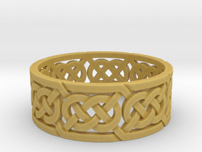 Celtic Double Knot Ring in Tan Fine Detail Plastic