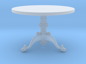 Miniature 1:48 Ornate 3 Leg Table in Clear Ultra Fine Detail Plastic