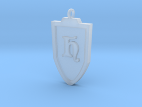 Medieval H Shield Pendant in Clear Ultra Fine Detail Plastic
