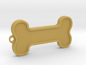 Dog Bone Keychain in Tan Fine Detail Plastic