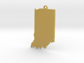 Indiana State Keychain in Tan Fine Detail Plastic