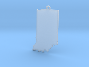 Indiana State Keychain in Clear Ultra Fine Detail Plastic