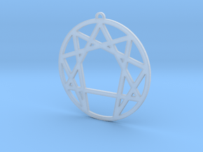 Enneagram Pendant Large (2 inches) in Clear Ultra Fine Detail Plastic