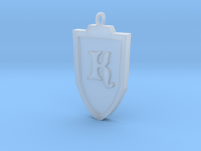 Medieval K Shield Pendant in Clear Ultra Fine Detail Plastic