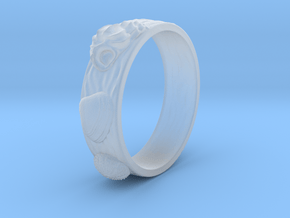 Sea Shell Ring 1 - US-Size 8 (18.19 mm) in Clear Ultra Fine Detail Plastic
