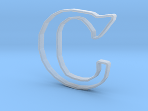 Typography Pendant C in Clear Ultra Fine Detail Plastic