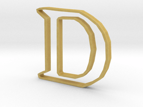 Typography Pendant D in Tan Fine Detail Plastic